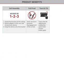 Barkan Silver Projector Ceiling Mount for Weight up to 25 lbs. by Barkan a Better Point of View 14 Barkan Silver Projector Ceiling Mount for Weight up to 25 lbs. by Barkan a Better Point of View -Electro Gear Shop barkan a better point of view projector mounts 90 s 44 1000