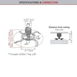 Barkan Silver Projector Ceiling Mount for Weight up to 25 lbs. by Barkan a Better Point of View 11 Barkan Silver Projector Ceiling Mount for Weight up to 25 lbs. by Barkan a Better Point of View -Electro Gear Shop barkan a better point of view projector mounts 90 s c3 1000