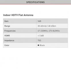 Barkan HDTV Passive Tabletop/ Wall Mounted Flat Indoor Antenna, Full HD, 360° Reception, Easy Assembly, White by Barkan a Better Point of View -Electro Gear Shop barkan a better point of view tv antennas af40p w 4f 1000