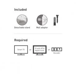 Barkan HDTV Passive Tabletop/ Wall Mounted Flat Indoor Antenna, Full HD, 360° Reception, Easy Assembly, White by Barkan a Better Point of View -Electro Gear Shop barkan a better point of view tv antennas af40p w fa 1000