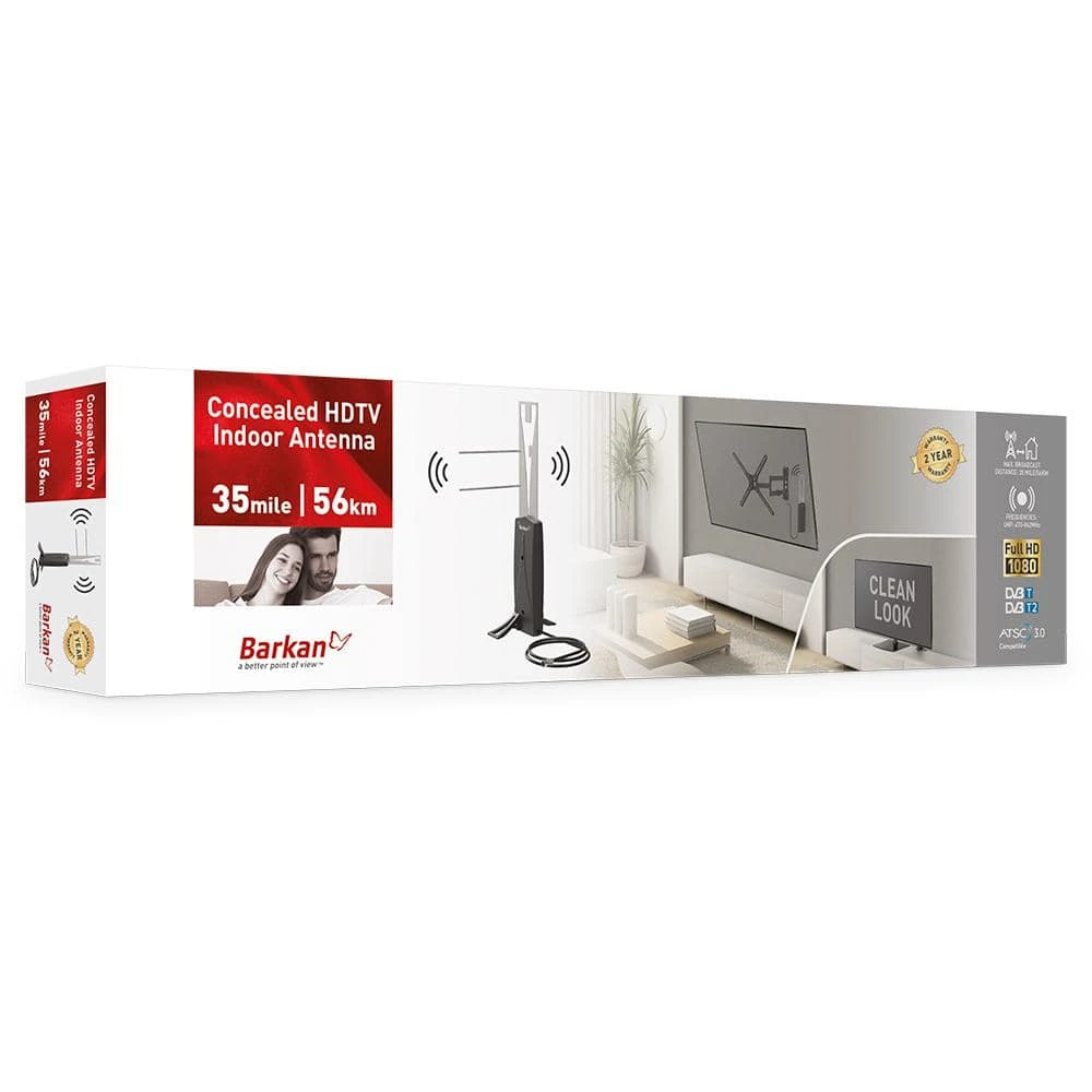 Barkan Concealed HDTV Indoor Antenna Full HD 360 Degree Reception Easy Assembly Black by Barkan a Better Point of View 6 Barkan Concealed HDTV Indoor Antenna Full HD 360 Degree Reception Easy Assembly Black by Barkan a Better Point of View - Image 6