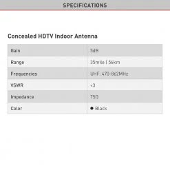 Barkan Concealed HDTV Indoor Antenna Full HD 360 Degree Reception Easy Assembly Black by Barkan a Better Point of View 13 Barkan Concealed HDTV Indoor Antenna Full HD 360 Degree Reception Easy Assembly Black by Barkan a Better Point of View -Electro Gear Shop barkan a better point of view tv antennas ha35 4f 1000