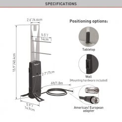 Barkan Concealed HDTV Indoor Antenna Full HD 360 Degree Reception Easy Assembly Black by Barkan a Better Point of View 12 Barkan Concealed HDTV Indoor Antenna Full HD 360 Degree Reception Easy Assembly Black by Barkan a Better Point of View -Electro Gear Shop barkan a better point of view tv antennas ha35 c3 1000