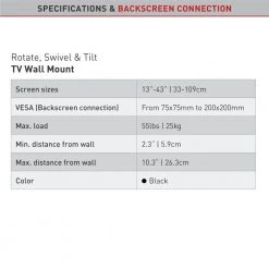 Barkan 13" to 43" Full Motion - 3 Movement Flat / Curved TV Wall Mount, Black, Patented, Touch & Tilt, Screen Leveling by Barkan a Better Point of View 15 Barkan 13" to 43" Full Motion - 3 Movement Flat / Curved TV Wall Mount, Black, Patented, Touch & Tilt, Screen Leveling by Barkan a Better Point of View -Electro Gear Shop barkan a better point of view tv mounts 2300 online b 44 1000