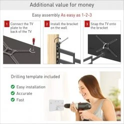 Barkan 29 in. to 65 in. Full Motion - 4 Movement Flat / Curved TV Wall Mount, Black, Patented, Touch & Tilt, UL Listed by Barkan a Better Point of View -Electro Gear Shop barkan a better point of view tv mounts 3400 b 66 1000