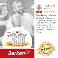 Barkan 29 in. to 65 in. Full Motion - 4 Movement Flat / Curved TV Wall Mount, Black, Patented, Touch & Tilt, UL Listed by Barkan a Better Point of View -Electro Gear Shop barkan a better point of view tv mounts 3400 b d4 1000