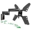 Barkan 32" to 70" Full Motion - 4 Movement Flat / Curved TV Wall Mount, Black, Very Low Profile, Touch & Tilt by Barkan a Better Point of View