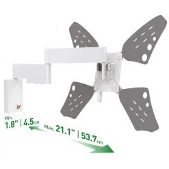 Barkan 32 in. - 70 in. Full Motion - 4 Movement Flat/Curved TV Wall Mount White Very Low Profile Touch & Tilt by Barkan a Better Point of View