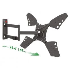 Barkan 13 in. - 80 in. Full Motion - 4 Movement Long Flat/Curved TV Wall Mount Black Extremely Extendable by Barkan a Better Point of View
