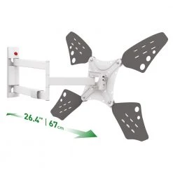 Barkan 13 - 80 in. Full Motion - 4 Movement Long Flat / Curved TV Wall Mount White Extremely Extendable by Barkan a Better Point of View