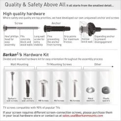 Barkan 29" to 56" Full Motion - 4 Movement Flat / Curved TV Wall Mount, Black, Patented, Touch & Tilt, Screen Leveling by Barkan a Better Point of View -Electro Gear Shop barkan a better point of view tv mounts 3420 b 4f 1000