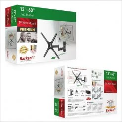 Barkan 29" to 56" Full Motion - 4 Movement Flat / Curved TV Wall Mount, Black, Patented, Touch & Tilt, Screen Leveling by Barkan a Better Point of View 17 Barkan 29" to 56" Full Motion - 4 Movement Flat / Curved TV Wall Mount, Black, Patented, Touch & Tilt, Screen Leveling by Barkan a Better Point of View -Electro Gear Shop barkan a better point of view tv mounts 3420 online b 1f 1000