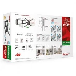 Barkan 13 - 80 inch Full Motion - 4 Movement Flat / Curved TV Wall Mount Black Extremely Extendable Very Low Profile by Barkan a Better Point of View -Electro Gear Shop barkan a better point of view tv mounts 4400 b 66 1000