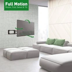 Barkan 13 - 80 inch Full Motion - 4 Movement Flat / Curved TV Wall Mount Black Extremely Extendable Very Low Profile by Barkan a Better Point of View -Electro Gear Shop barkan a better point of view tv mounts 4400 b e1 1000