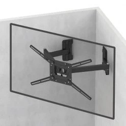 Barkan 40 in. to 90 in. Full Motion - 4 Movement Long Flat /Curved TV Wall Mount, Black, Extremely Extendable, UL Listed by Barkan a Better Point of View -Electro Gear Shop barkan a better point of view tv mounts 4800 b c3 1000