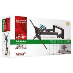 Barkan 40" to 90" Full Motion - 4 Movement Long Flat / Curved TV Wall Mount, Black, Extremely Extendable, UL Listed by Barkan a Better Point of View -Electro Gear Shop barkan a better point of view tv mounts 4800 online b 76 1000