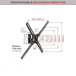 Barkan 13 in. - 65 in. Swivel, Tilt Flat/Curved TV Wall Mount Patented to Fit Various Screen Types Touch, Tilt in Black by Barkan a Better Point of View -Electro Gear Shop barkan a better point of view tv mounts bm320 1f 1000