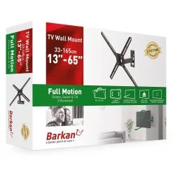 Barkan 13 in. to 65 in. Full Motion - 3 Movement TV Wall Mount Black Touch and Tilt Screen Leveling by Barkan a Better Point of View 15 Barkan 13 in. to 65 in. Full Motion - 3 Movement TV Wall Mount Black Touch and Tilt Screen Leveling by Barkan a Better Point of View -Electro Gear Shop barkan a better point of view tv mounts bm331t b 44 1000