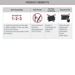 Barkan 13 in. to 65 in. Full Motion - 3 Movement TV Wall Mount Black Touch and Tilt Screen Leveling by Barkan a Better Point of View 16 Barkan 13 in. to 65 in. Full Motion - 3 Movement TV Wall Mount Black Touch and Tilt Screen Leveling by Barkan a Better Point of View -Electro Gear Shop barkan a better point of view tv mounts bm331t b fa 1000