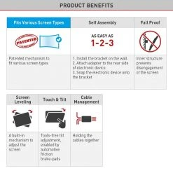 Barkan 13 in.- 65 in. Full Motion - 3 Movement Flat/Curved TV Wall Mount White Patented to Fit Various Screen Types by Barkan a Better Point of View -Electro Gear Shop barkan a better point of view tv mounts bm331w b 76 1000