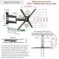 Barkan 13 in. to 65 in. Full Motion 4-Movement Long Flat/Curved TV Wall Mount Black Patented Touch and Tilt by Barkan a Better Point of View -Electro Gear Shop barkan a better point of view tv mounts bm343lp fa 1000