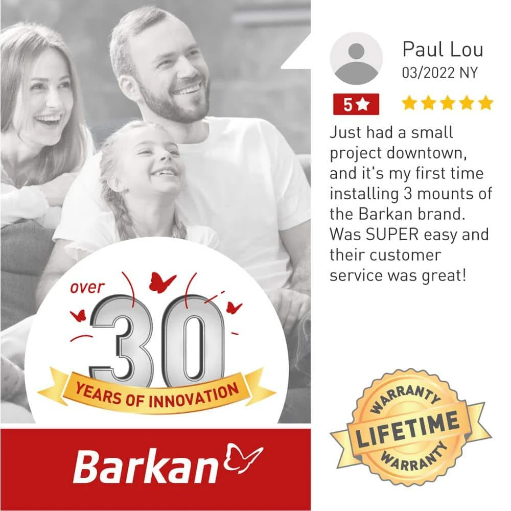 Barkan 13 in. to 65 in. Full Motion 4-Movement Extremely Extendable Extra Long Flat/Curved TV Wall Mount in Black by Barkan a Better Point of View 5 Barkan 13 in. to 65 in. Full Motion 4-Movement Extremely Extendable Extra Long Flat/Curved TV Wall Mount in Black by Barkan a Better Point of View - Image 5