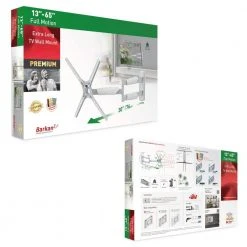 Barkan 13 in. to 65 in. Full Motion - 4 Movement Extra Long Flat/Curved TV Wall Mount in White Extremely Extendable by Barkan a Better Point of View 18 Barkan 13 in. to 65 in. Full Motion - 4 Movement Extra Long Flat/Curved TV Wall Mount in White Extremely Extendable by Barkan a Better Point of View -Electro Gear Shop barkan a better point of view tv mounts bm343xlw 44 1000