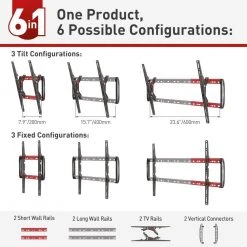 13 in. to 90 in. Tilt Flat/Curved TV Wall Mount Auto Locking Patent Extra Stable in Black by Barkan a Better Point of View 15 13 in. to 90 in. Tilt Flat/Curved TV Wall Mount Auto Locking Patent Extra Stable in Black by Barkan a Better Point of View -Electro Gear Shop barkan a better point of view tv mounts bm410t 1f 1000