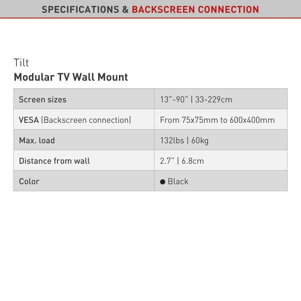13 in. to 90 in. Tilt Flat/Curved TV Wall Mount Auto Locking Patent Extra Stable in Black by Barkan a Better Point of View 7 13 in. to 90 in. Tilt Flat/Curved TV Wall Mount Auto Locking Patent Extra Stable in Black by Barkan a Better Point of View - Image 7