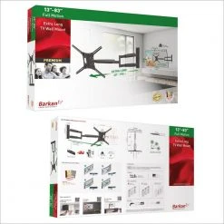 Barkan 13 - 83 in. Full Motion - 4 Movement Extra Long TV Wall Mount Black Extremely Extendable Cable Management by Barkan a Better Point of View -Electro Gear Shop barkan a better point of view tv mounts bm443xl 1f 1000