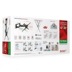 Barkan 13 in. to 90 in. Black Full Motion - 4 Movement Long Dual Arm Premium Flat/Curved TV Wall Mount by Barkan a Better Point of View -Electro Gear Shop barkan a better point of view tv mounts bm464lp 76 1000