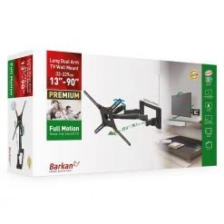 Barkan 13 in. to 90 in. Black Full Motion - 4 Movement Long Dual Arm Premium Flat/Curved TV Wall Mount by Barkan a Better Point of View -Electro Gear Shop barkan a better point of view tv mounts bm464lp fa 1000