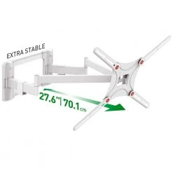 Barkan 13 in. to 90 in. Full Motion - 4 Movement Long Dual Arm Flat/Curved TV Wall Mount White Extremely Extendable by Barkan a Better Point of View