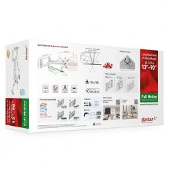 Barkan 13 in. to 90 in. Full Motion - 4 Movement Long Dual Arm Flat/Curved TV Wall Mount White Extremely Extendable by Barkan a Better Point of View 18 Barkan 13 in. to 90 in. Full Motion - 4 Movement Long Dual Arm Flat/Curved TV Wall Mount White Extremely Extendable by Barkan a Better Point of View -Electro Gear Shop barkan a better point of view tv mounts bm464lw 76 1000