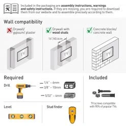 Barkan 13 in. - 80 in. Full Motion - 4 Movement Extra Long Dual Arm Flat/Curved TV Wall Mount White Extremely Extendable by Barkan a Better Point of View -Electro Gear Shop barkan a better point of view tv mounts bm464xlw 76 1000