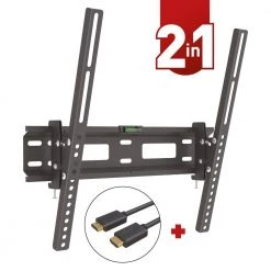 Barkan 13" to 60" Tilt TV Wall Mount + 6ft HDMI Cable, Black, Continuous Tilt, Bubble Level Included, Lateral Adjustment by Barkan a Better Point of View 13 Barkan 13" to 60" Tilt TV Wall Mount + 6ft HDMI Cable, Black, Continuous Tilt, Bubble Level Included, Lateral Adjustment by Barkan a Better Point of View -Electro Gear Shop barkan a better point of view tv mounts chd310 b c3 1000