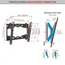 Barkan 13 in to 39 in Tilt Flat / Curved TV Wall Mount, up to 88 lbs by Barkan a Better Point of View -Electro Gear Shop barkan a better point of view tv mounts e210 b 1f 1000