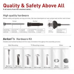 Barkan 13" to 43" Tilt Flat / Curved TV Wall Mount, Black, Auto Locking Patent, Touch & Tilt, Extra Stable by Barkan a Better Point of View -Electro Gear Shop barkan a better point of view tv mounts e210 online b 1d 1000