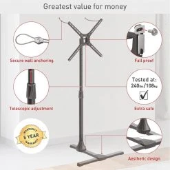 Barkan 13 in. - 65 in. Tilt Floor Stand TV Mount Black Patented to Fit Various Screen Types Screen Leveling by Barkan a Better Point of View -Electro Gear Shop barkan a better point of view tv mounts fs310t 1d 1000