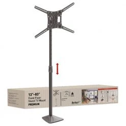 Barkan 13 - 83 inch Swivel & Tilt Fixed Floor Stand TV Mount Black Patented to Fit Various Screen Types Screen Leveling by Barkan a Better Point of View