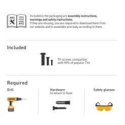 Barkan 13 - 83 inch Swivel & Tilt Fixed Floor Stand TV Mount Black Patented to Fit Various Screen Types Screen Leveling by Barkan a Better Point of View -Electro Gear Shop barkan a better point of view tv mounts fs420 fa 1000