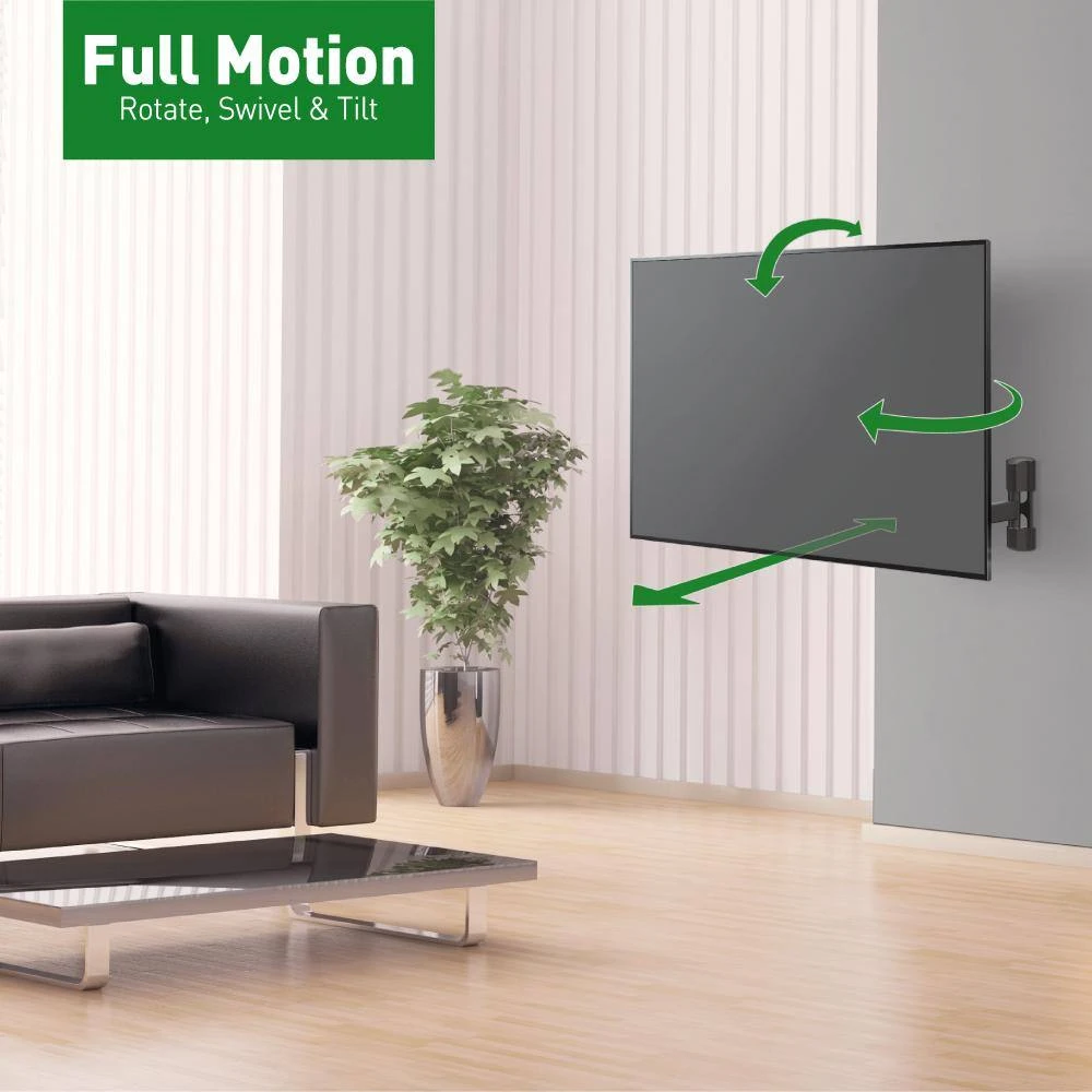 Barkan 29" to 65" Full Motion - 3 Movement TV Wall Mount, Black, Touch & Tilt, Screen Leveling by Barkan a Better Point of View 2 Barkan 29" to 65" Full Motion - 3 Movement TV Wall Mount, Black, Touch & Tilt, Screen Leveling by Barkan a Better Point of View - Image 2