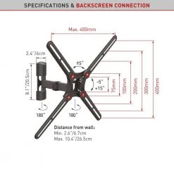 Barkan 29" to 65" Full Motion - 3 Movement TV Wall Mount, Black, Touch & Tilt, Screen Leveling by Barkan a Better Point of View 18 Barkan 29" to 65" Full Motion - 3 Movement TV Wall Mount, Black, Touch & Tilt, Screen Leveling by Barkan a Better Point of View -Electro Gear Shop barkan a better point of view tv mounts l3tvm b fa 1000