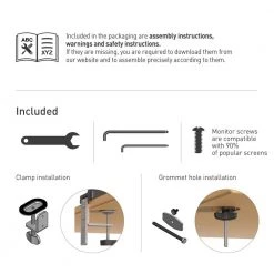 Barkan 13 - 27 in. Full Motion - 5 Movement Dual Flat/Curved Monitor Desk Mount Black Ergonomic 360-Degree Rotation by Barkan a Better Point of View -Electro Gear Shop barkan a better point of view tv mounts m142t 4f 1000