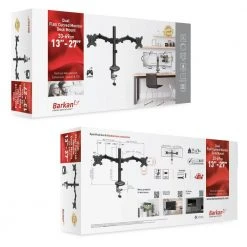 Barkan 13 - 27 in. Full Motion - 5 Movement Dual Flat/Curved Monitor Desk Mount Black Ergonomic 360-Degree Rotation by Barkan a Better Point of View -Electro Gear Shop barkan a better point of view tv mounts m142t 66 1000