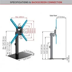 Barkan 29" to 58" Swivel & Tilt - 3 Movement Flat / Curved TV Tabletop Stand, Black, Patented, Vertical Adjustment by Barkan a Better Point of View -Electro Gear Shop barkan a better point of view tv mounts s320 b 44 1000