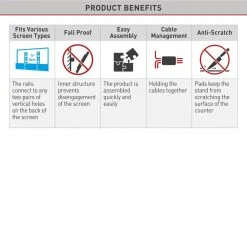 Barkan 32 in. to 70 in. Fixed Flat/Curved TV Mount Tabletop Stand Legs Base in Black Fits All VESA Anti-Scratch by Barkan a Better Point of View -Electro Gear Shop barkan a better point of view tv mounts s40 b 44 1000