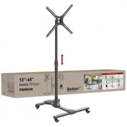 Barkan 13 in.- 65 in. Tilt Mobile TV Mount Cart Black Patented to Fit Various Screen Types Fall Proof by Barkan a Better Point of View