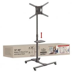 Barkan 13 - 83 in. Tilt Mobile TV Mount Cart with Metal Shelf Black Patented to Fit Various Screen Types Fall Proof by Barkan a Better Point of View