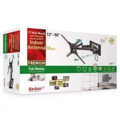 Barkan 13 in. to 90 in. Full Motion - 4 Movement Flat/Curved TV Mount with HDTV Indoor Antenna in Black by Barkan a Better Point of View -Electro Gear Shop barkan a better point of view tv mounts tva48 l 1f 1000